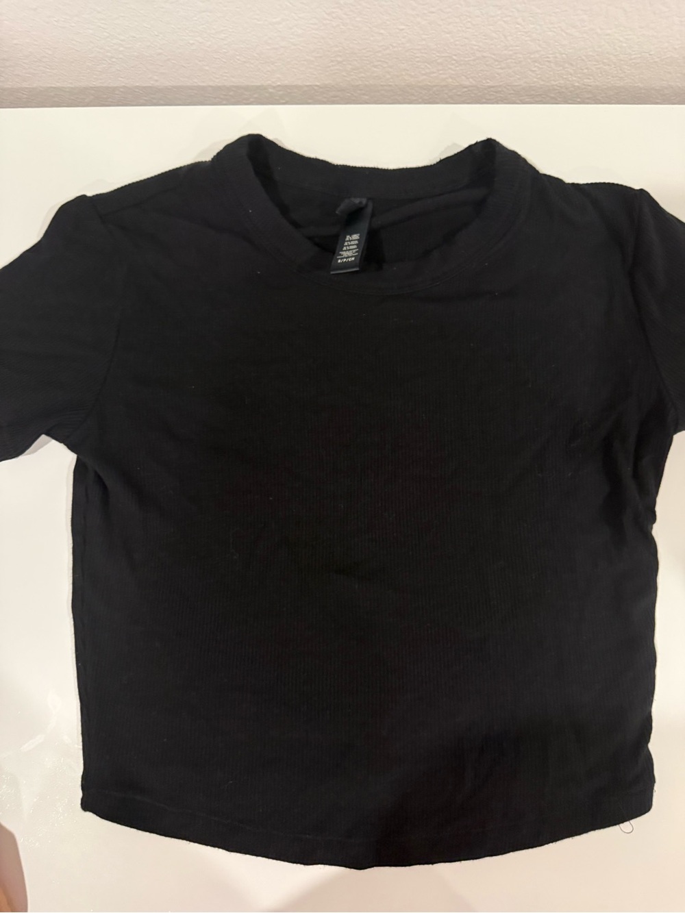 Skims Black Ribbed Short Sleeve Tee
